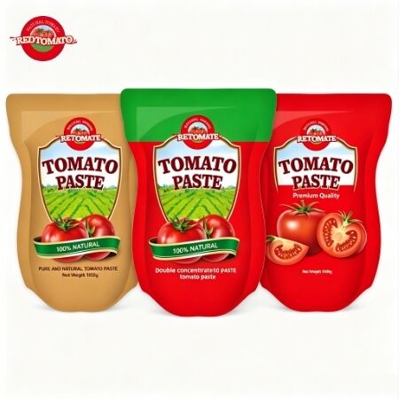 1100 g di pasta di pomodori in sacchetto con concentrazione tripla e norme ISO HACCP BRC