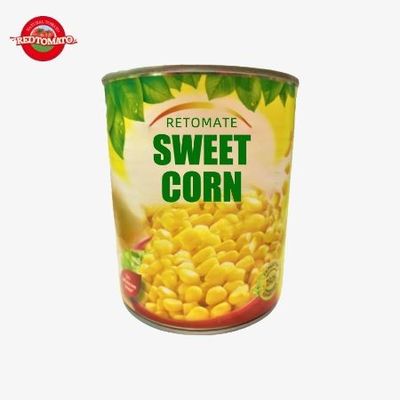 850 g di verdure miste in scatola, OEM giallo scoppiante di mais dolce in scatola