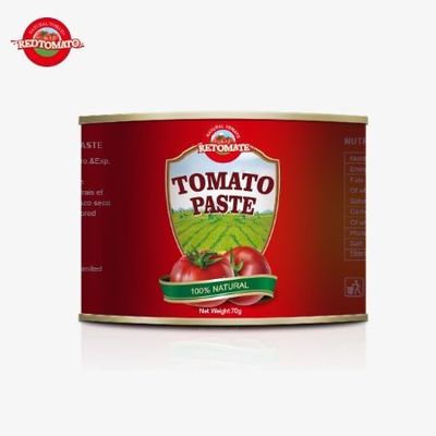 Comodamente confezionato 70 grammi in scatola di pasta di pomodori acidi e dolci