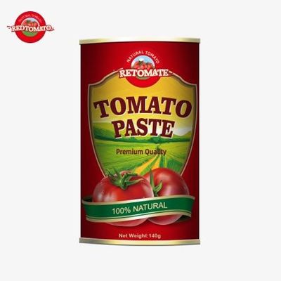 140 g di pasta di pomodori in scatola dotata di un innovativo coperchio facile da aprire secondo le norme HACCP