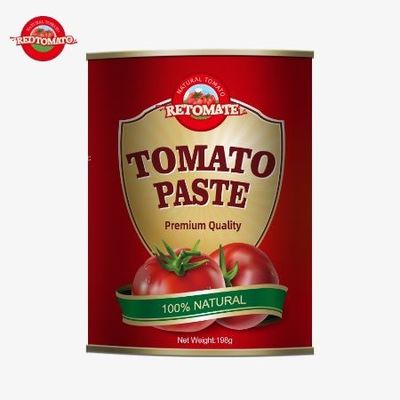 198 g di pasta di pomodoro in scatola OEM conforme alle norme di produzione ISO HACCP BRC FDA