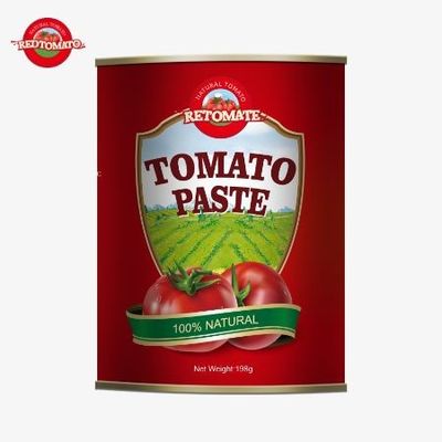 198 grammi di pasta di pomodoro in scatola prodotta in conformità alle norme di produzione ISO HACCP BRC e FDA