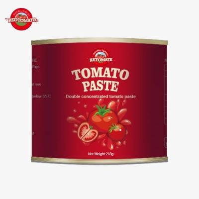 210 g di pasta di pomodoro in scatola è conforme alle norme di produzione stabilite da ISO HACCP BRC E FDA