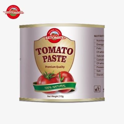 210 g di pasta di pomodoro in scatola è conforme agli standard internazionali ISO HACCP BRC e FDA