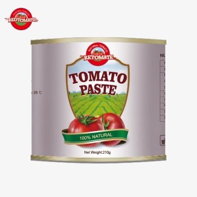 210 g di pasta di pomodoro è conforme ai criteri di qualità internazionali, incluse le norme ISO HACCP BRC e FDA
