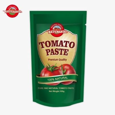 OEM Stand Up Sachet di 100 g di doppia pasta di pomodoro concentrata con purezza compresa tra il 30% e il 100%