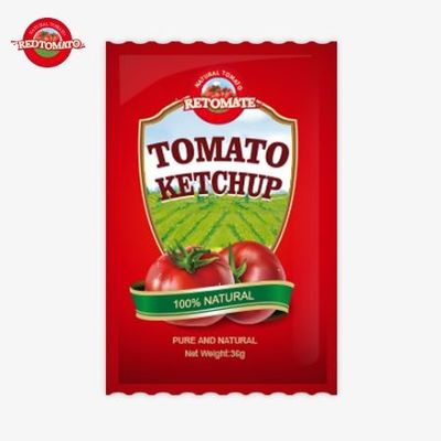 36g OEM Tomato Ketchup Sachet con puro naturale Cina prezzo di fabbrica