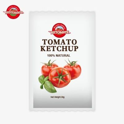 OEM 36g sachet di ketchup di pomodoro dalla Cina fabbrica fatta con ingredienti naturali puri offerti al prezzo di fabbrica