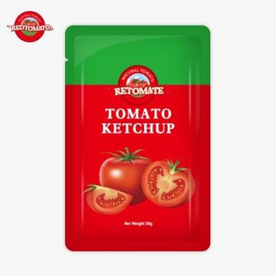 OEM 50g Sachet Ketchup Offre confezioni convenienti e facili da usare al prezzo di fabbrica