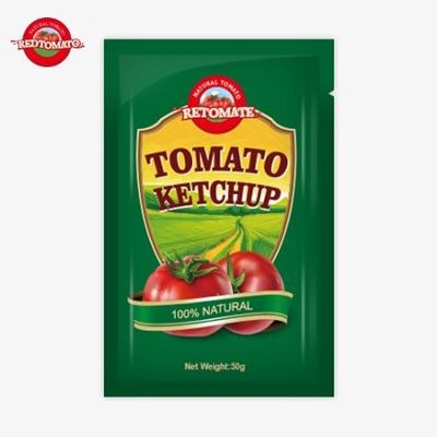 Sacchetti di ketchup da 50 grammi provenienti dalla Cina, certificati da ISO, HACCP e FDA, disponibili a prezzi di fabbrica