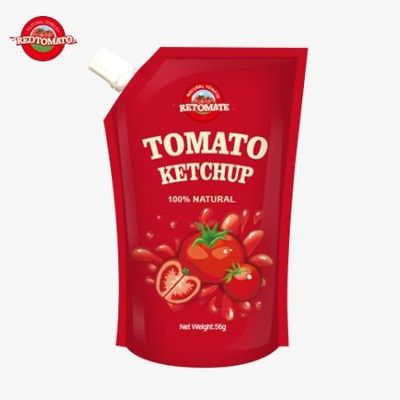 Certificato ISO 56g Sachet Ketchup Sapore naturale puro Risponde agli standard di produzione internazionali