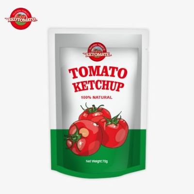Comodi sacchetti da 70 g di ketchup che soddisfano gli standard internazionali offerti a prezzi di fabbrica
