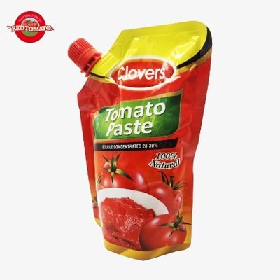 Chiodi di garofano 340g Sachet con beccuccio stand-up Passata di pomodoro doppiamente concentrata Brix 28–30% Personalizzabile Con La Stessa Qualità