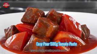 Doppio concentrato di pomodoro confezionato in bustine stand-up con beccuccio, formati disponibili: da 50 g a 500 g